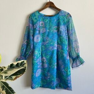 60's Floral Mermaid Princess Minidress